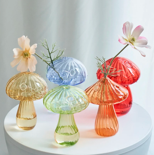 Glass Mushroom Bud Vase