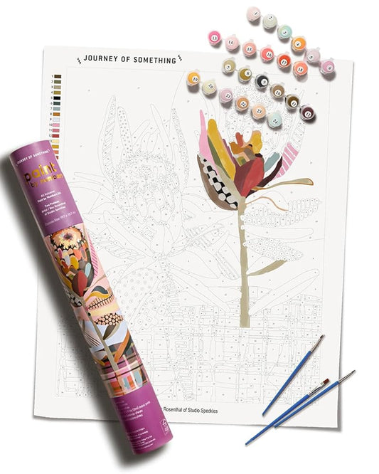 Two Proteas Paint by Numbers Kit & Canvas - DIY Adult Craft Kit - Artist Designed cover image