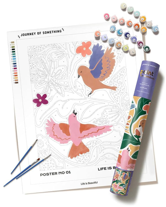 Life Is Beautiful Paint by Numbers Kit & Canvas - Diy Adult Craft Kit - Artist Designed cover image