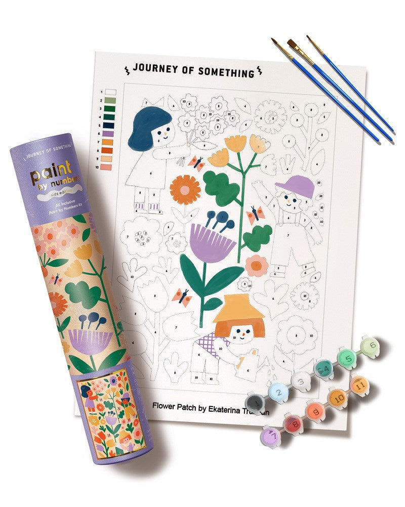 Flower Patch Paint by Numbers Kit - Easy & Fun Painting Set for Kids Ages 5 to 12