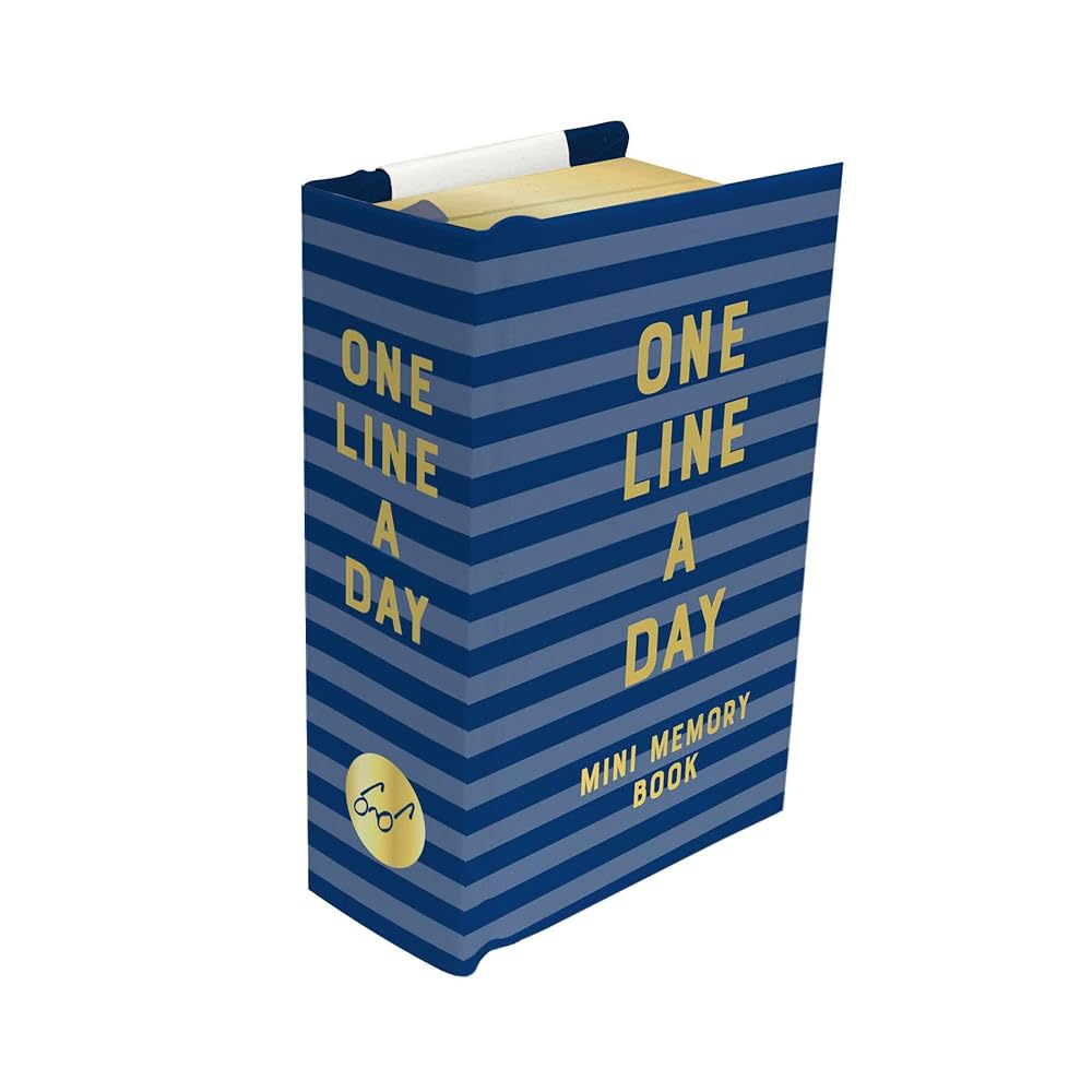 Navy Stripes Mini One Line a Day: A One-Year Memory Book cover image