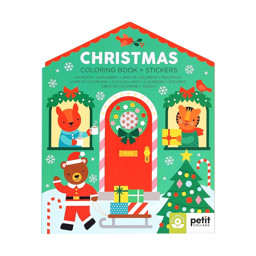 Christmas Coloring Book + Stickers cover image
