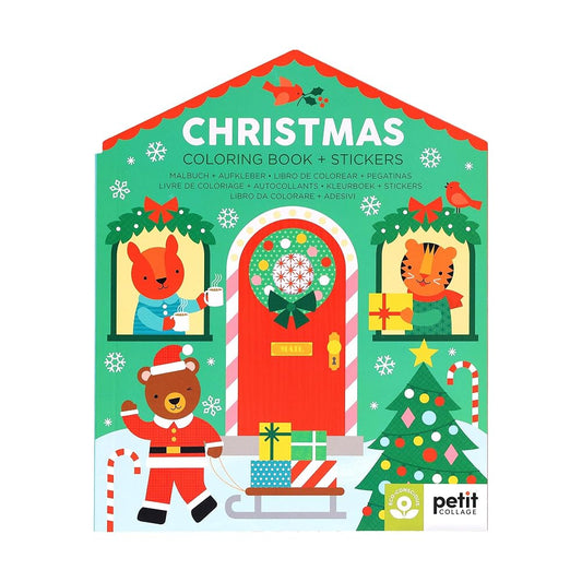Christmas Coloring Book + Stickers cover image