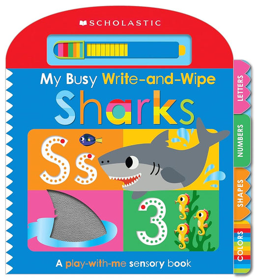 My Busy Write-and-Wipe: Sharks (Scholastic Early Learners) cover image