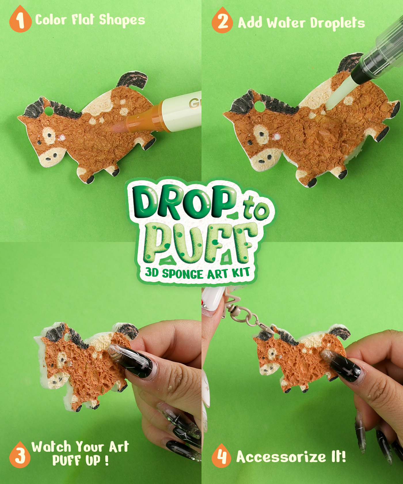 “Drop to Puff” 3D Sponge Art Kit