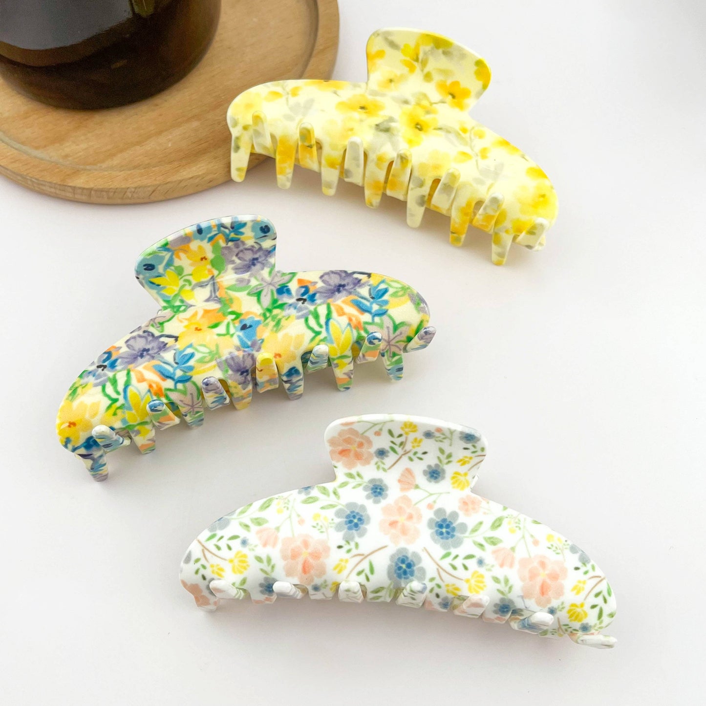 Floral Hair Claw Clip, Oil Painting Hair Clip
