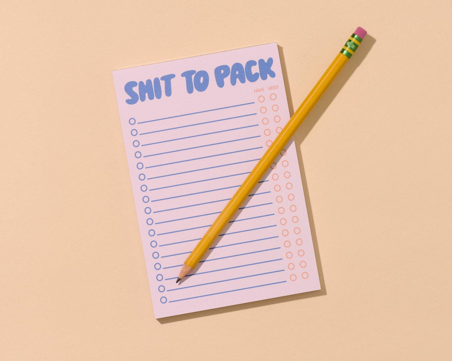 Shit To Pack 50 page Notepad - Vacation Planner,  - Stocking stuffer, Holiday, Gift Guide