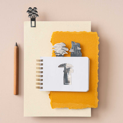 Mushroom Bookmarks, fungi metal page markers