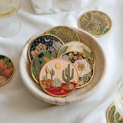 Warm Desert Gold Drink Coasters | Summer Gift + Garden Party