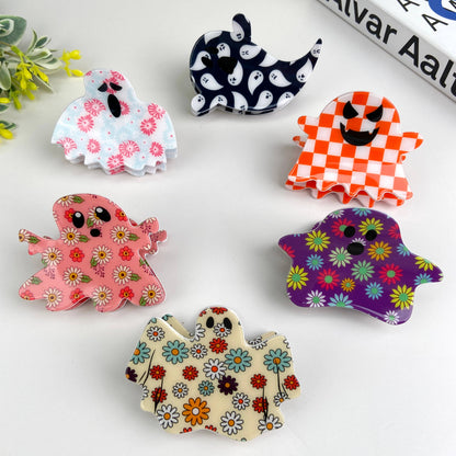 Halloween Cute flower ghost hair claw clip