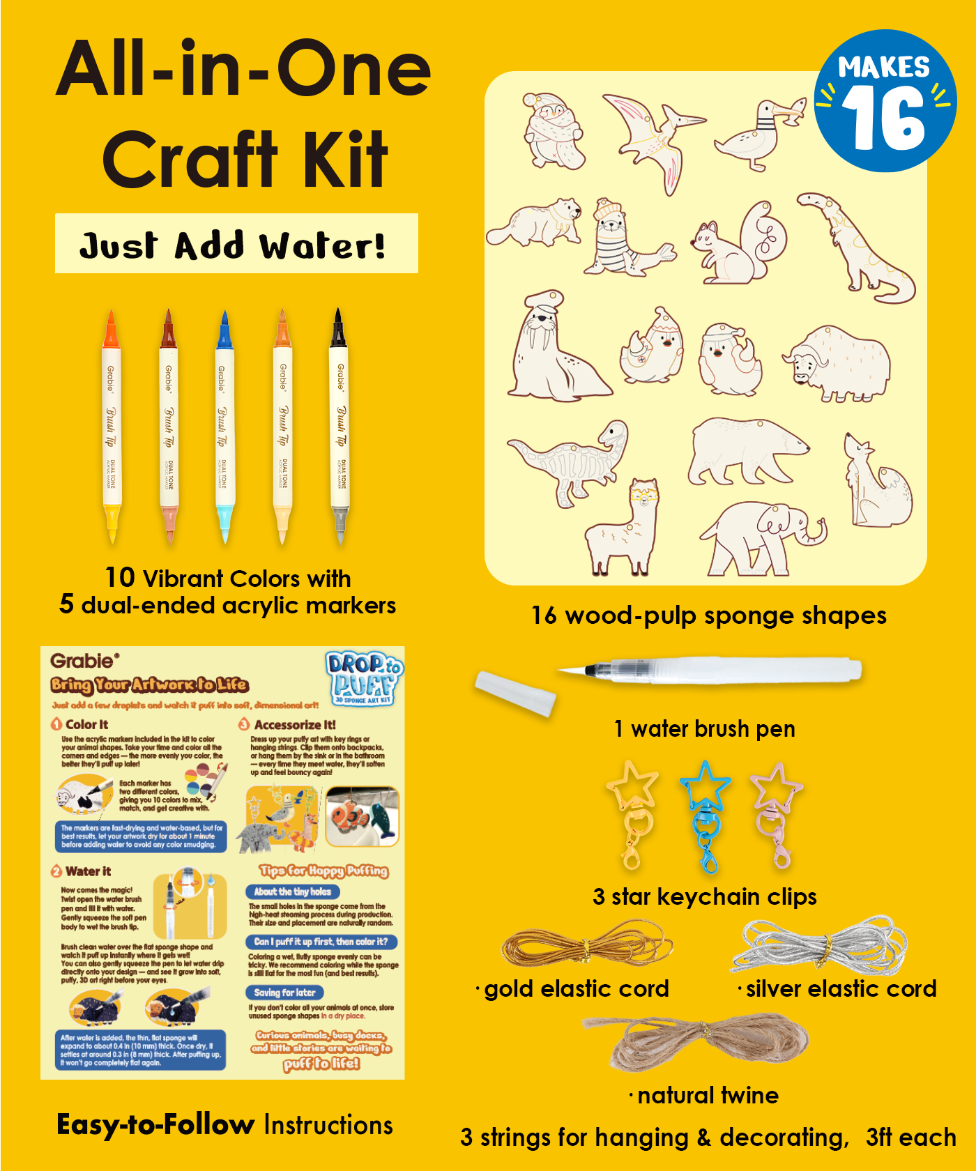 “Drop to Puff” 3D Sponge Art Kit