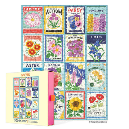 Seed Packets 500 Piece Puzzle, Spring Flower Garden Gift