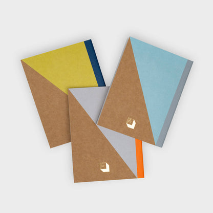 Cat Notebook - Screen-printed pack of 3 ruled pocketbooks