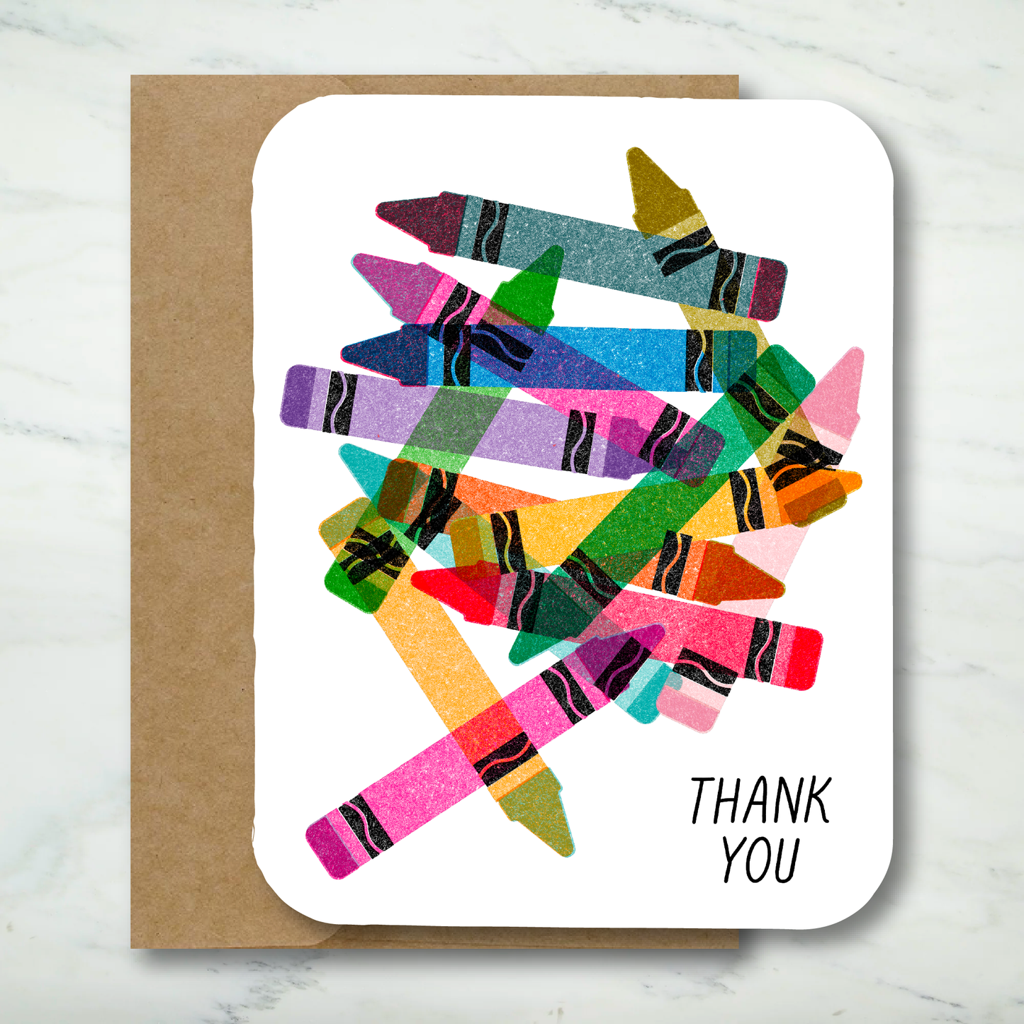 Crayon Thank You Card