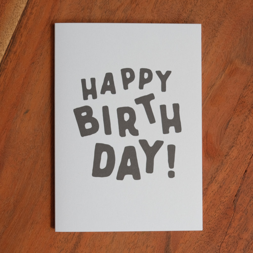 Happy Birthday Greeting Card - Black
