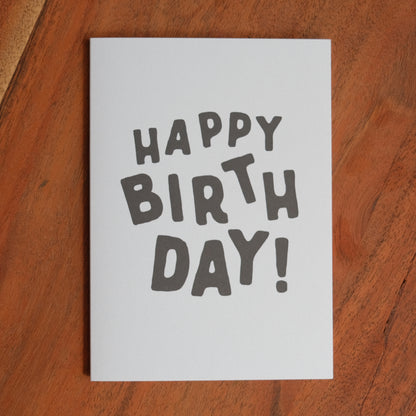 Happy Birthday Greeting Card - Black