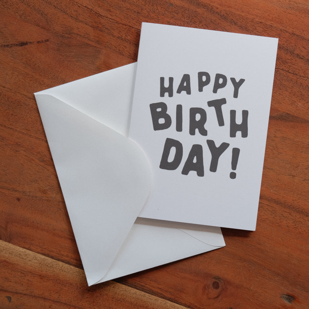 Happy Birthday Greeting Card - Black