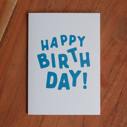 Happy Birthday Greeting Card - Blue