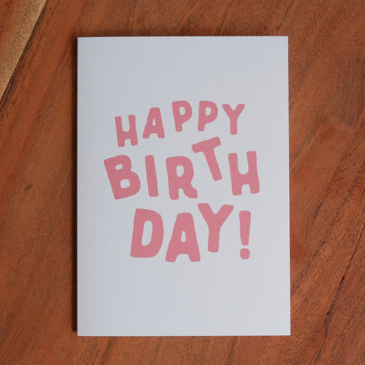 Happy Birthday Greeting Card - Red