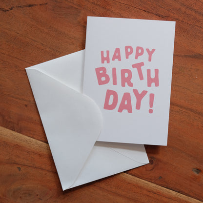 Happy Birthday Greeting Card - Red