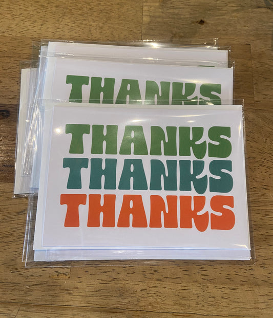 Triple Thanks Greeting Card