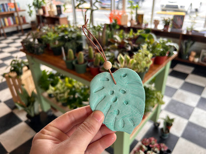 Clay Monstera Leaf Ornaments