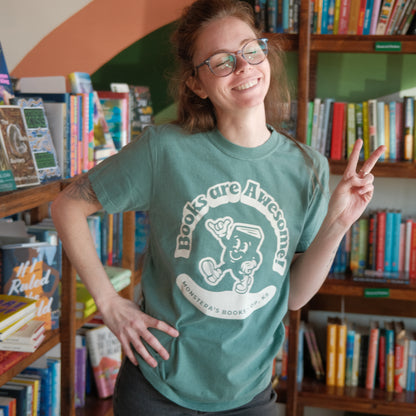 Books Are Awesome! Adult T-shirt (Green)