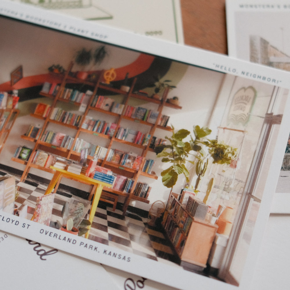 Postcard - Bookshelves