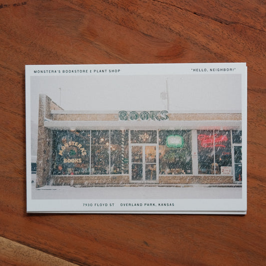 Postcard - Snowy Bookstore