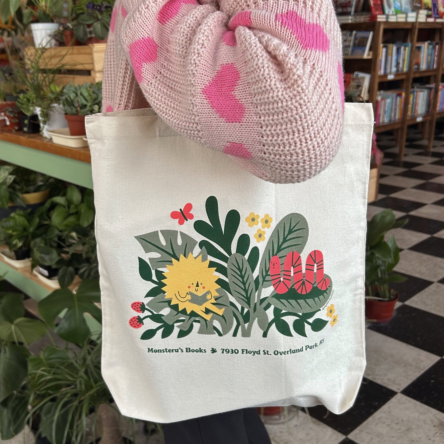 Monstera's Books Canvas Tote Bag