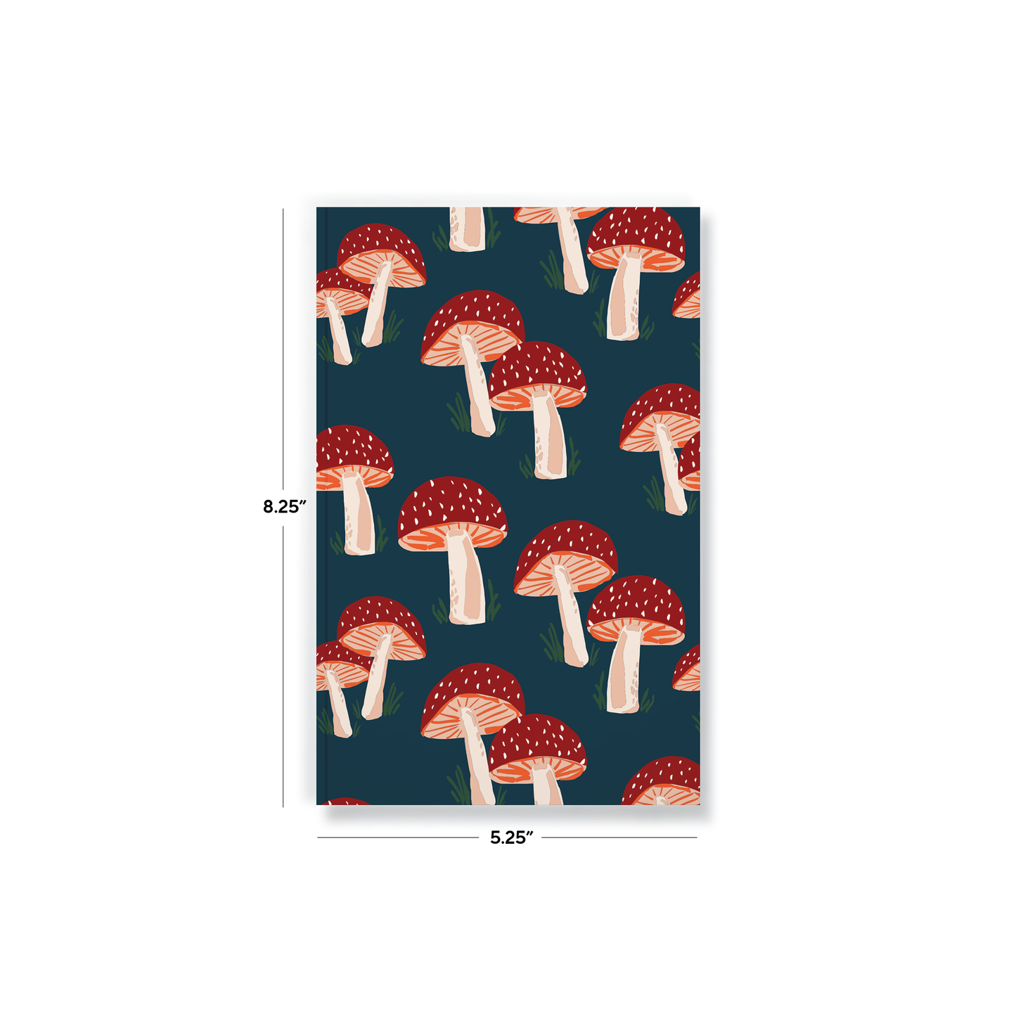 Navy Mushrooms Layflat Journal Notebook