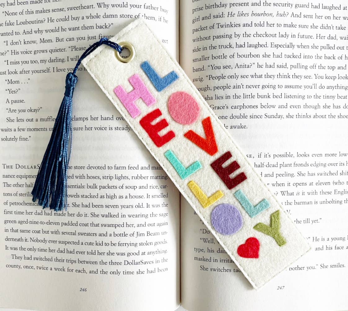 Hello Lovely Felt Bookmark