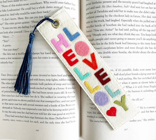 Hello Lovely Felt Bookmark
