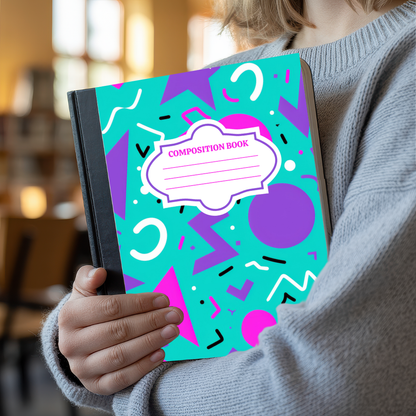 90s Pattern-Composition Notebook Cover