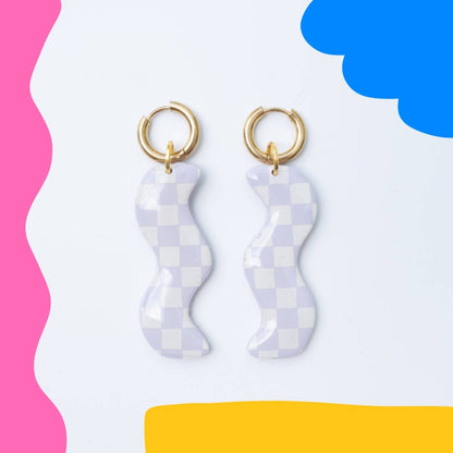 Checker Squiggle Earrings
