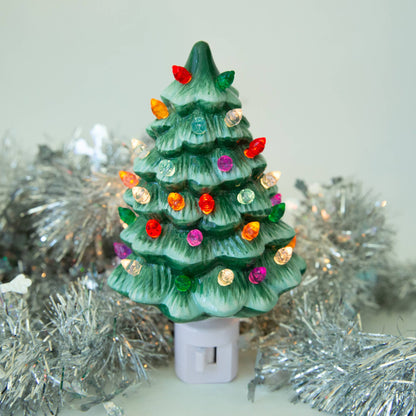 Vintage Tree Night Light | Green | Christmas Holiday