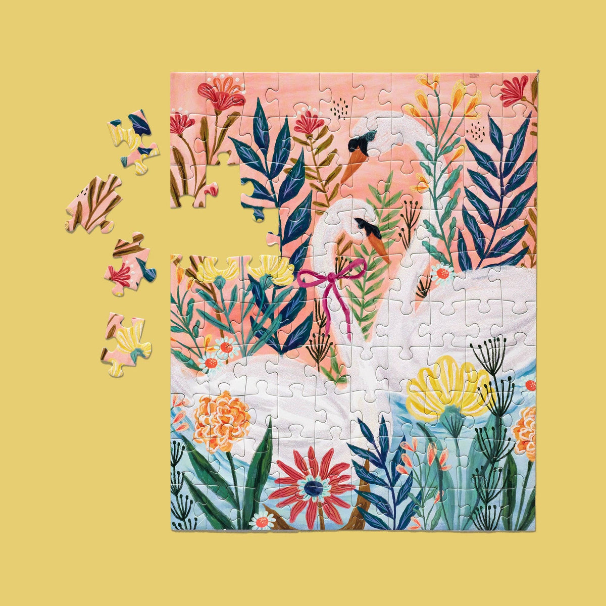 Serene Swans 100 Piece Puzzle Snax, Gift for Her
