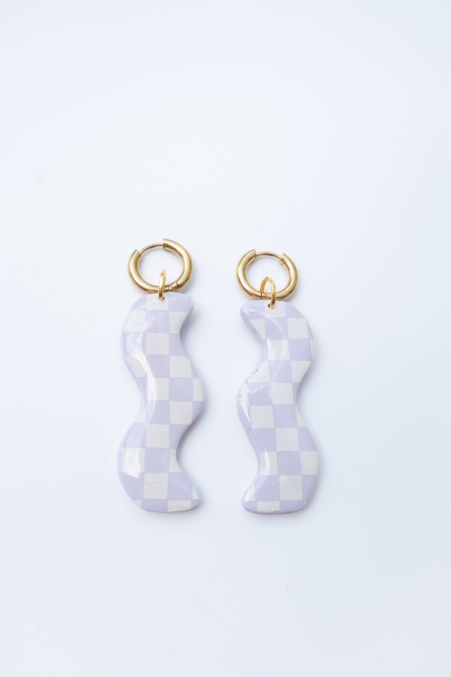 Checker Squiggle Earrings