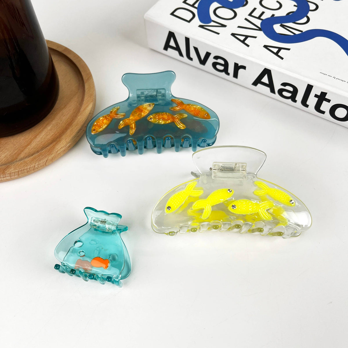Fish Tank Hair Clip,Acetate Claw Clips