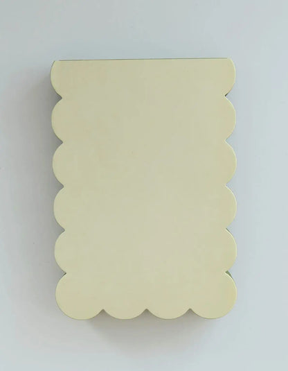 Scalloped Shaped Notepad | Chartreuse + Olive Edge