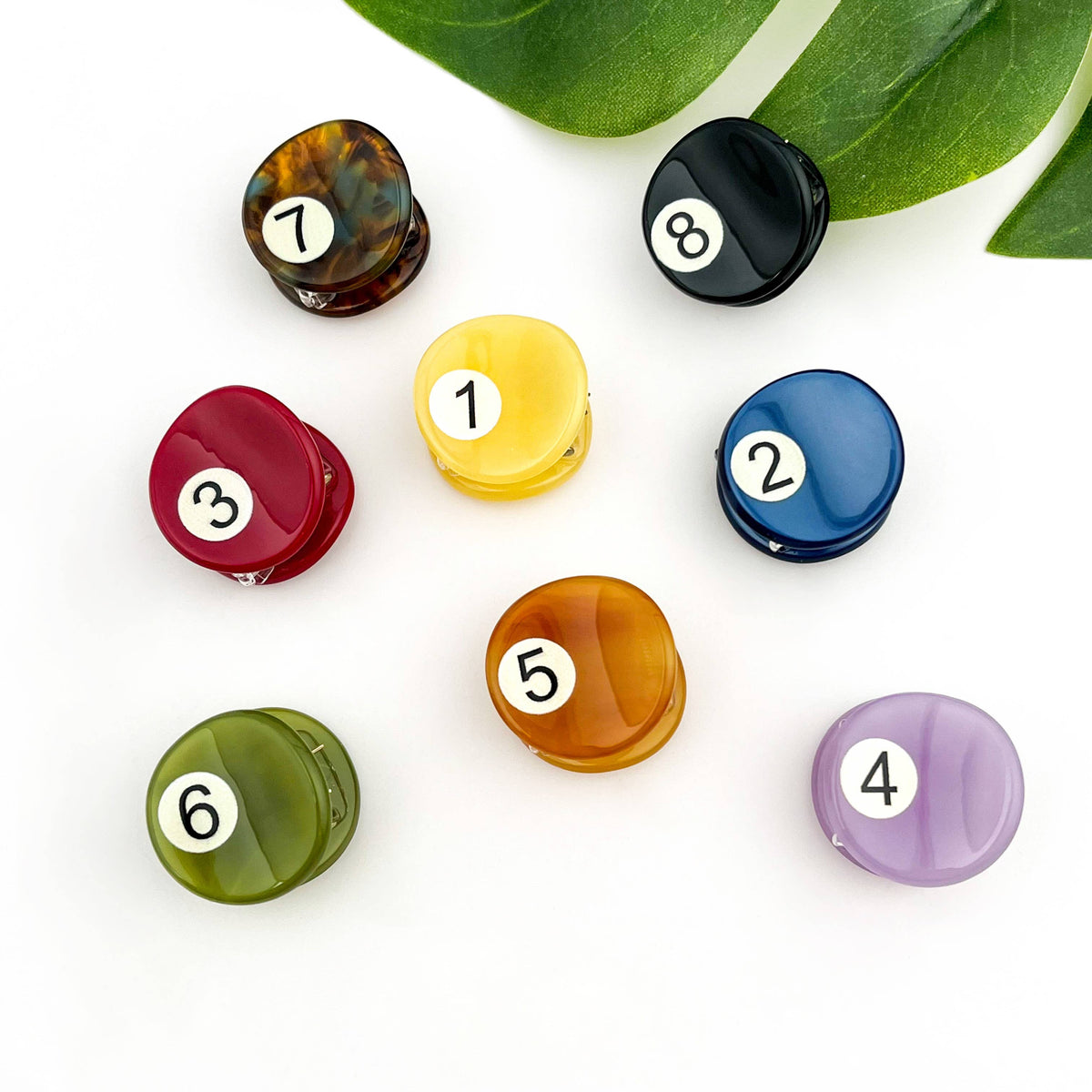 Mini Billiard Ball Acetate Claw Clip, Colorful Hair Clip