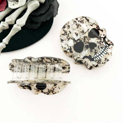 Black Skull Hair Claw Clip, Halloween Hair Clip
