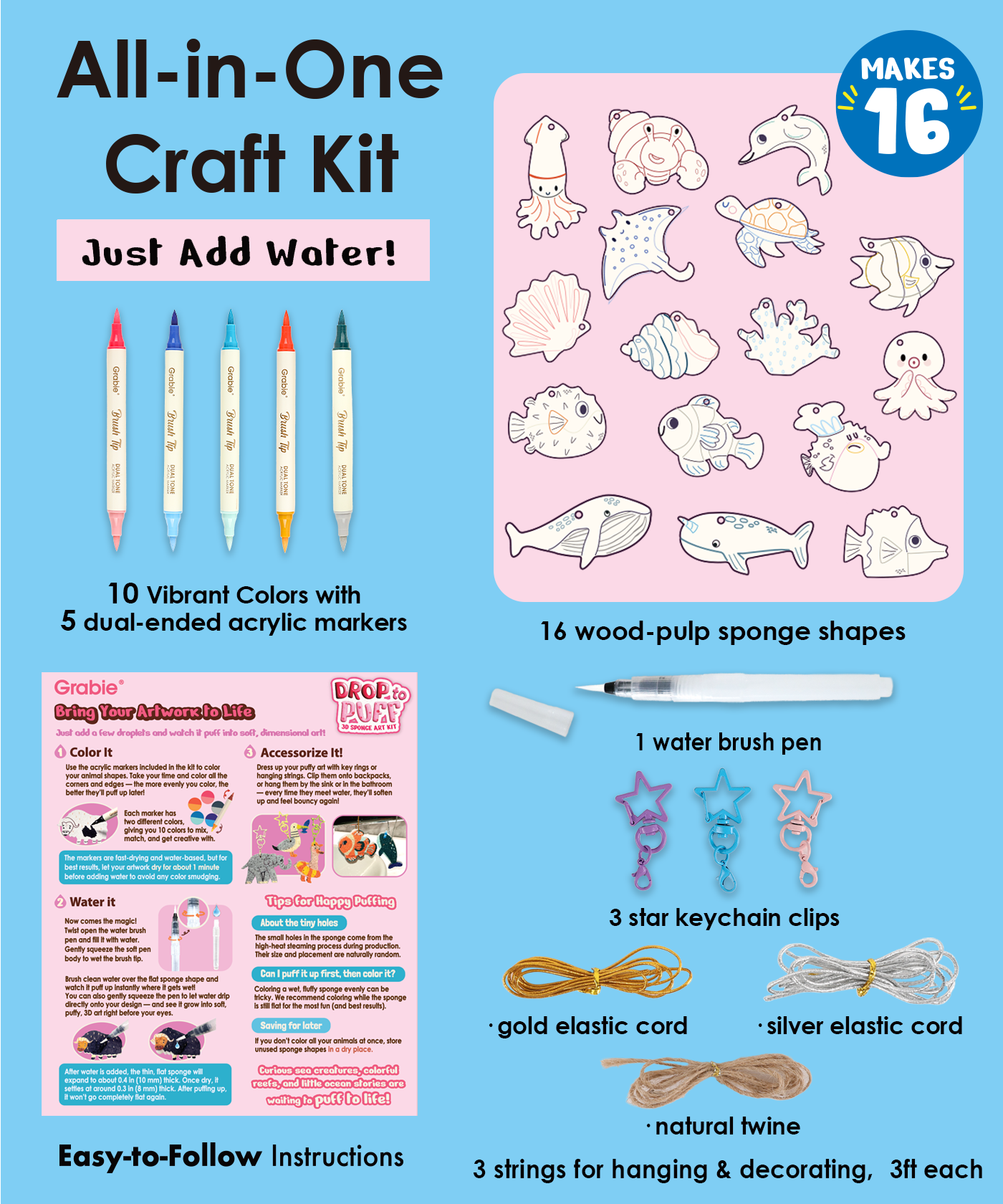 “Drop to Puff” 3D Sponge Art Kit