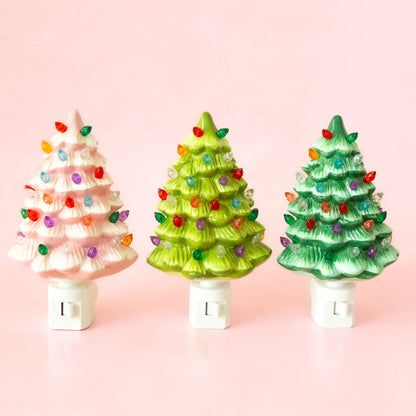 Vintage Tree Night Light | Green | Christmas Holiday