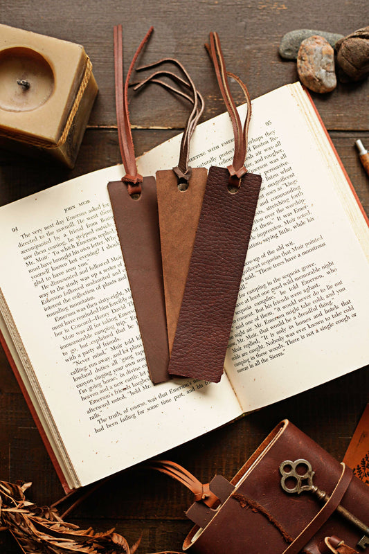 Leather Bookmark - Natural