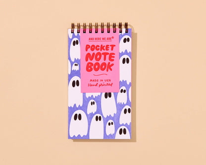 Letterpress Small Spiral Notebook (Lined)—Ghosts and Ghouls