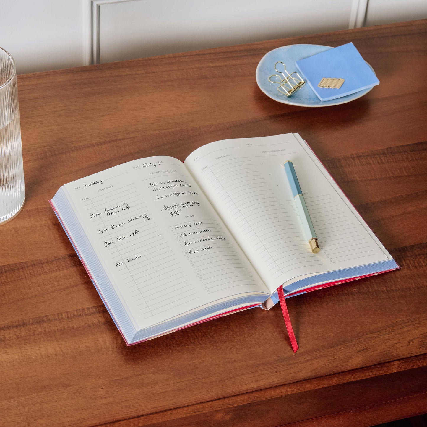 Page a Day Planner, Undated, A5 Hardcover - Floral