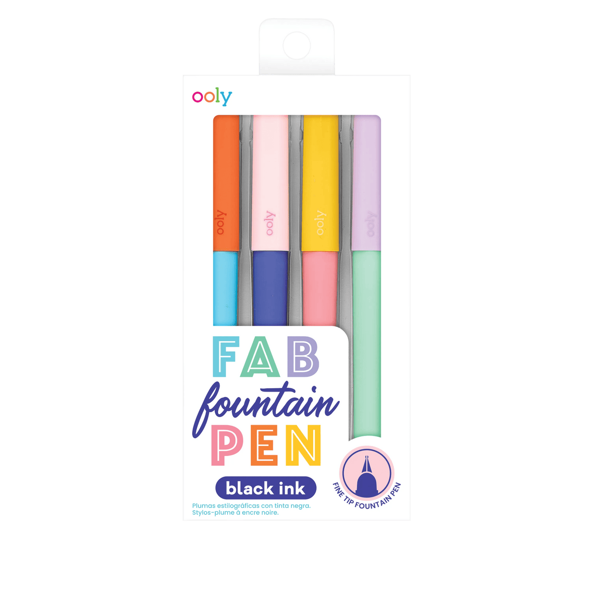 Fab Fountain Pens - Black Ink - Set of 4