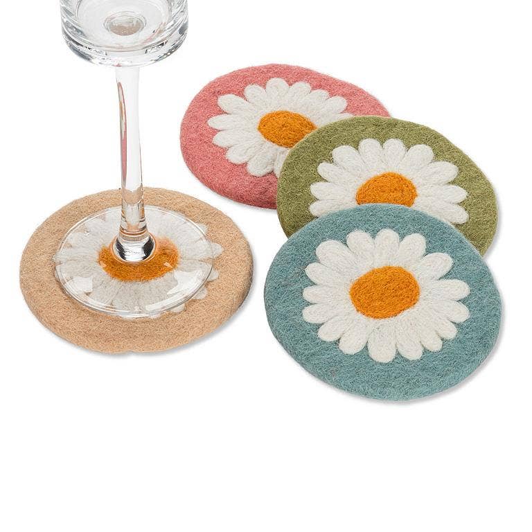 Set of 4 Daisy Coasters-4"D