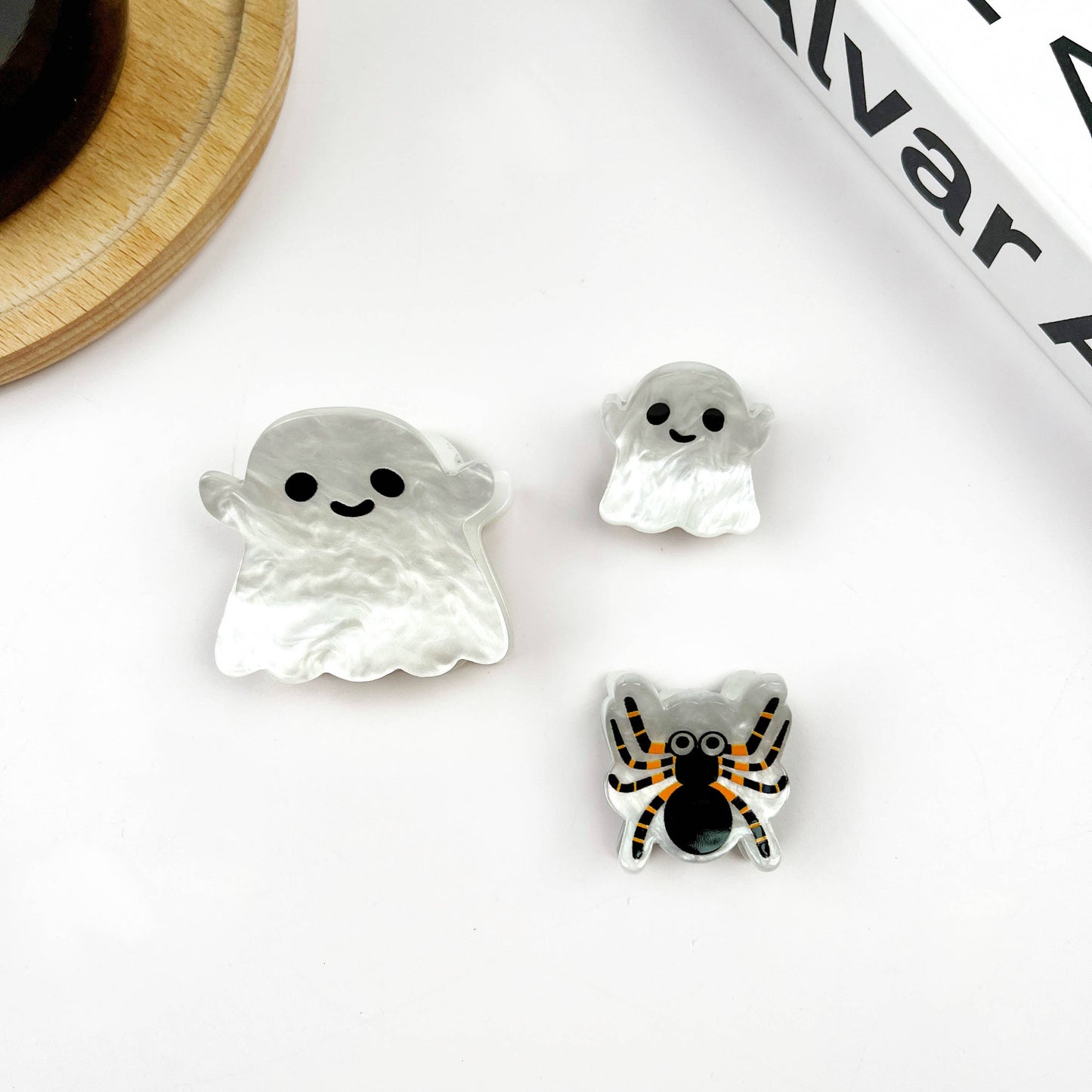 White Ghost Hair Claw,Halloween Hair Clip